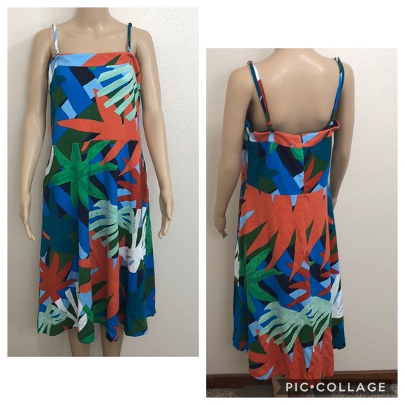 🆕 Ann Taylor Factory Palm Print Dress - Picture 3 of 8